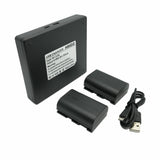 HRIDZ LP-E6 2 Batteries and 1 Dual Charger for Canon LP-E6n LP E6 Battery - Close-Up Angle