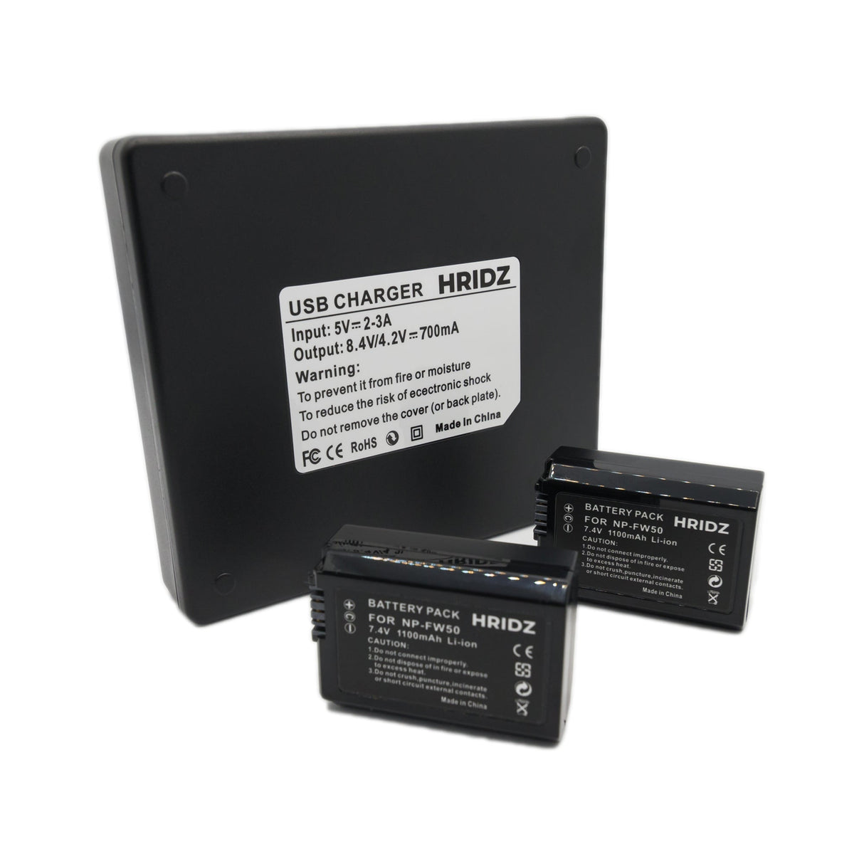 Hridz NP-FW50 Battery & Charger Pack for Sony NP-FW50 and SLT-A33,A35,A37,A55V, DSC-RX10