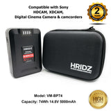 HRIDZ VM-BP74 V Lock V Mount Battery - 74Wh 14.8V 5000mAh Li-ion Battery