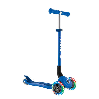 Globber PRIMO Foldable Lights Scooter - Navy Blue/Dark Navy Blue