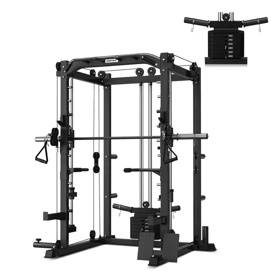 CORTEX SM-20 6-in-1 Power Rack with Smith & Cable Machine