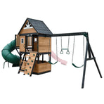 Lifespan Kids Claremont Swing Set & Play Centre with 2.2m Slide (Pastel Pink)