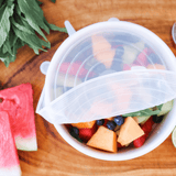 Food Grade Silicone Stretch Lids: Your Ultimate Reusable Food Covers - set of 7 (Test) - Low Angle