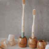 Bamboo Toothbrush Stand - Side View