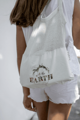 Us & The Earth Calico Shopping Bag - Side View