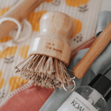 Eco Cleaning - Bamboo Scrubbing Brushes set of 4 - Top-Down View