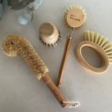 Eco Cleaning - Bamboo Scrubbing Brushes set of 4 - Close-Up Angle