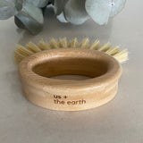 Bamboo Veggie Scrubber Brush - Side View