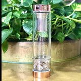 Rose Gold Crystal Bottle with Gemstone Base and Tea Infuser - Extra Image
