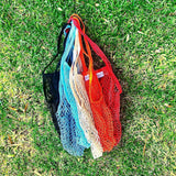 Market Day Shopping Bundle | 6 Produce Bags | Mesh Shopping Tote - 45-Degree Angle