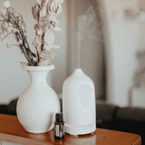 Ceramic Essential Oil Diffuser - Stone Matte Finish - Close-Up Angle