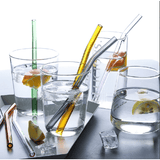 Glass Drinking Straw Set with Metal Straw Cleaner - Front View