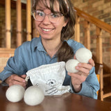 Organic Merino Wool Dryer Balls - Front View