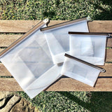 Silicone Zip Lock Food Pouch Bundle - 4 Sizes - Front View