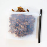 1000mL - Reusable Food Grade Silicone Zip Lock Food Pouch - Top-Down View