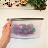 500mL - Reusable Food Grade Silicone Zip Lock Food Pouch - Rear View