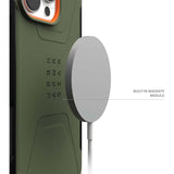 UAG Civilian Magsafe Back Case for iPhone 16 Pro - Olive Drab - Side View