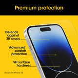 OtterBox Screen Protector Premium Glass for Apple iPhone 15 Pro - Clear - Top-Down View