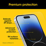 OtterBox Screen Protector Premium Antimicrobial Glass for Apple iPhone 15 Pro Max - 6.7 - Clear - Top-Down View
