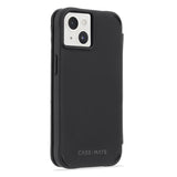 Case-Mate Tough Wallet Folio Case with MagSafe For iPhone 14 / iPhone 13 - Black - 45-Degree Angle