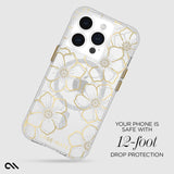 Case-Mate Floral Gems MagSafe Case For iPhone 15 Pro - Gold - Side View
