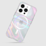 Case-Mate Soap Bubble Magsafe Case for Apple iPhone 15 Pro - Iridescent - Side View