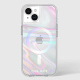 Case-Mate Soap Bubble MagSafe Case For iPhone 15 Plus - Iridescent - 45-Degree Angle