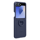 Samsung Silicone Case with Ring for Galaxy Z Flip6 - Dark Blue - Top-Down View