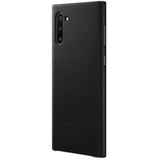 Samsung Galaxy Note 10 Leather Cover Case - Black - Side View