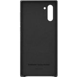 Samsung Galaxy Note 10 Leather Cover Case - Black - Top-Down View