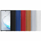 Samsung Galaxy Note 10 Leather Cover Case - Black - 45-Degree Angle