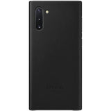 Samsung Galaxy Note 10 Leather Cover Case - Black - Rear View