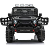 12 Jeep Inspired Ride On Car Kids Fairyland Adventure - Black - 45-Degree Angle