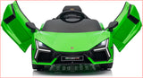 Lamborghini Revuelto Licensed Ride on 12V Remote Control Power Battery Car With Scissor door – Green - Front View