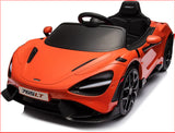 12V Licensed McLaren 765LT Kids Ride On Sports Electric Car - 45-Degree Angle