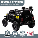12V Kids Electric Ride On Jeep – Black - Rear View
