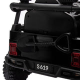 12V Kids Electric Ride On Jeep – Black - Low Angle