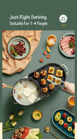 BEAR Multi-functional 2-in-1 Cooking Hot Pot And Griddle Barbecue Machine DKL-C15L1 - Extra Image