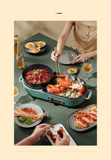 BEAR Multi-functional 2-in-1 Cooking Hot Pot And Griddle Barbecue Machine DKL-C15L1 - Extra Image