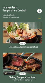 BEAR Multi-functional 2-in-1 Cooking Hot Pot And Griddle Barbecue Machine DKL-C15L1 - Extra Image