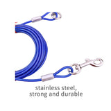 3M Dog Tie Out Cable Leash Lead Tangle Free Outdoor Yard Walking Runing-Red - Close-Up Angle