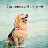 Ondoing Dog Life Jacket Lifesaver Pet Safety Vest Swimming Boating Float Aid Buoyancy - Rear View