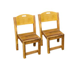 2 x Acacia Stacking Chair - Front View