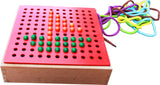 Froebel Gifts J2- Pegs And Lacing Box - Side View