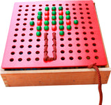 Froebel Gifts J2- Pegs And Lacing Box - Top-Down View