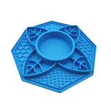 Mandala Flower Design Pet Slow Feed Lick Mat - Ocean Blue