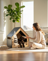 Modern Pet House Dog Crate (White) - Top-Down View