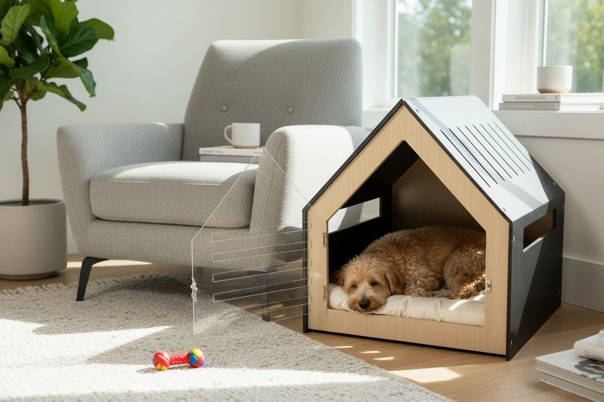 Modern Pet House Dog Crate (White)