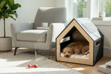 Modern Pet House Dog Crate (White) - 45-Degree Angle