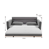 SHASA 2 Seater Pull-out Sofa bed Grey celadon - Close-Up Angle
